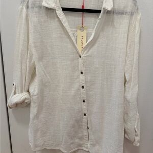 Elegant Cream Button-Up Blouse